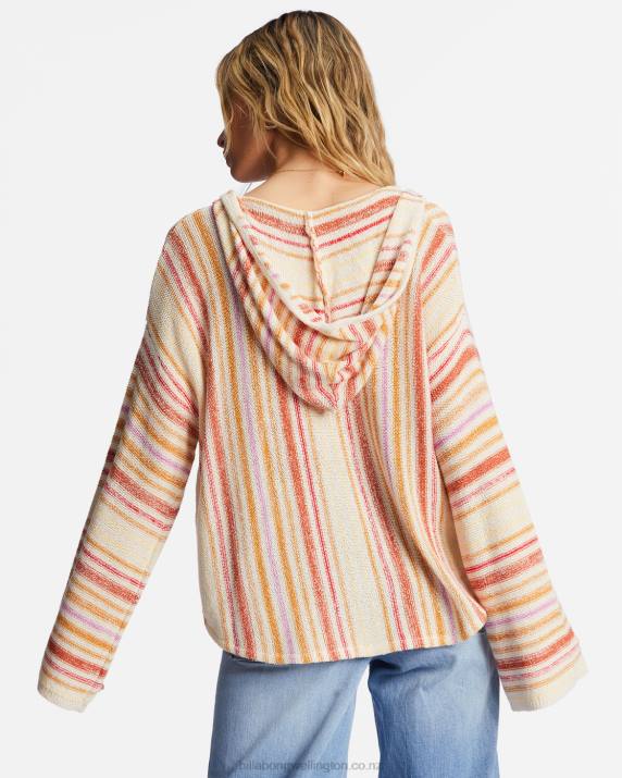 Women Bright Poppy Billabong Baja Beach Hooded Sweater 80P82006