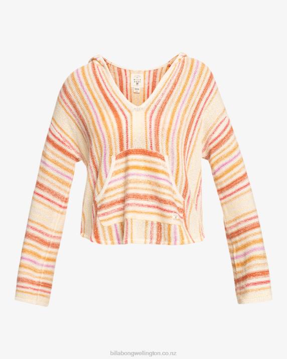 Women Bright Poppy Billabong Baja Beach Hooded Sweater 80P82006