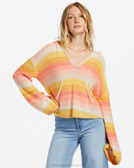 Women Peach Pie Billabong Baja Beach Hooded Sweater 80P81862