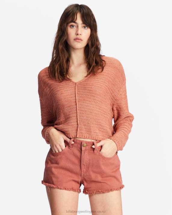 Women Sweet Chocolate Billabong Every Day Pullover Sweater 80P82211