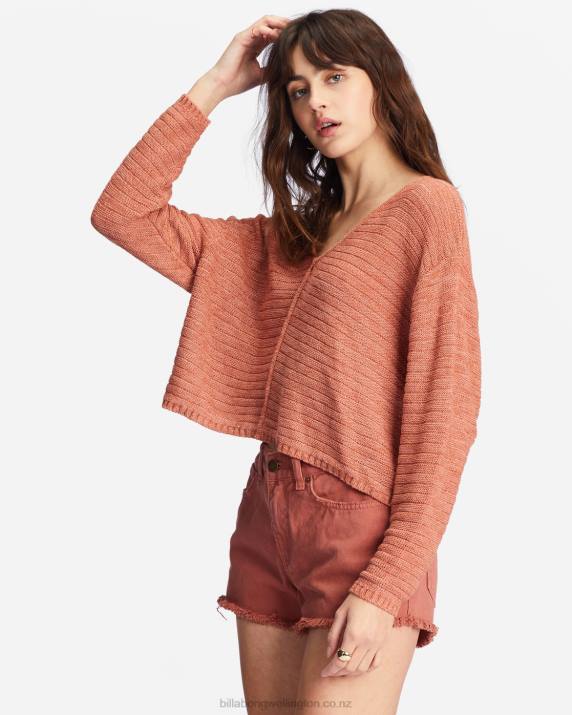 Women Sweet Chocolate Billabong Every Day Pullover Sweater 80P82211