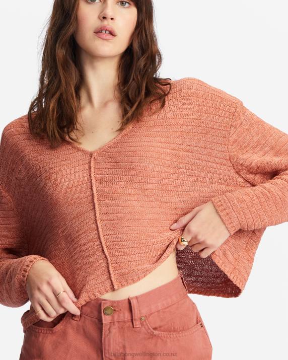Women Sweet Chocolate Billabong Every Day Pullover Sweater 80P82211