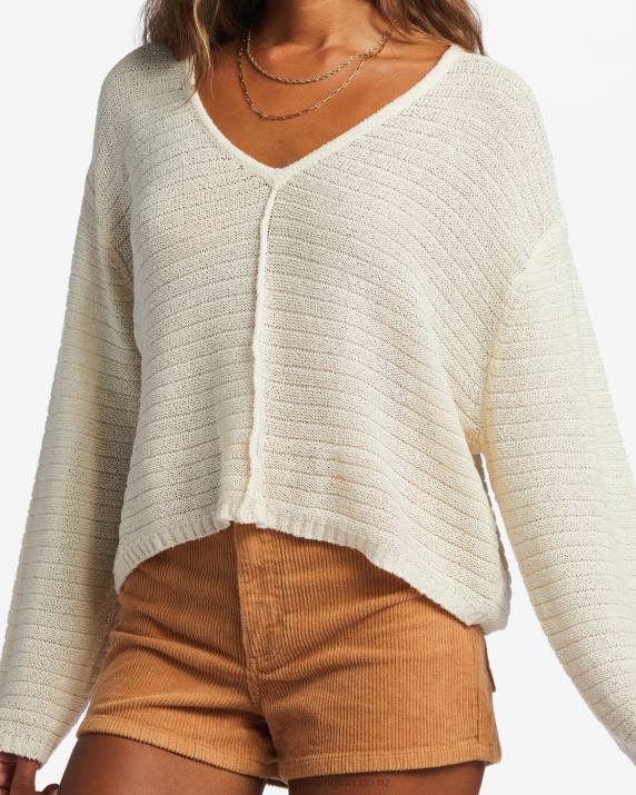 Women White Cap Billabong Every Day Pullover Sweater 80P81780