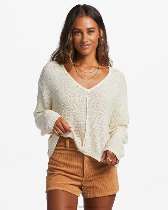 Women White Cap Billabong Every Day Pullover Sweater 80P82014