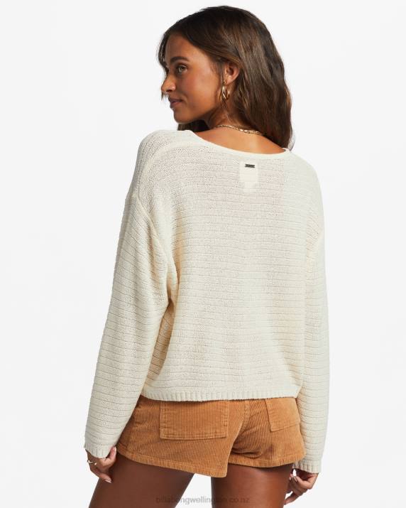 Women White Cap Billabong Every Day Pullover Sweater 80P82014