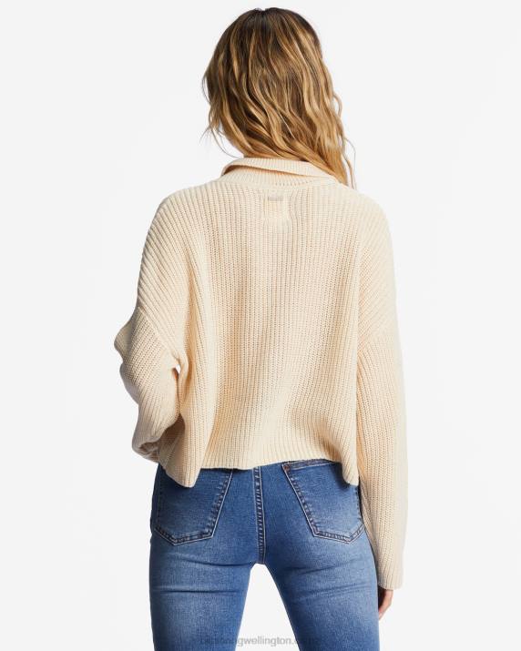 Women White Cap Billabong Stay Current Cozy Sweater 80P82153