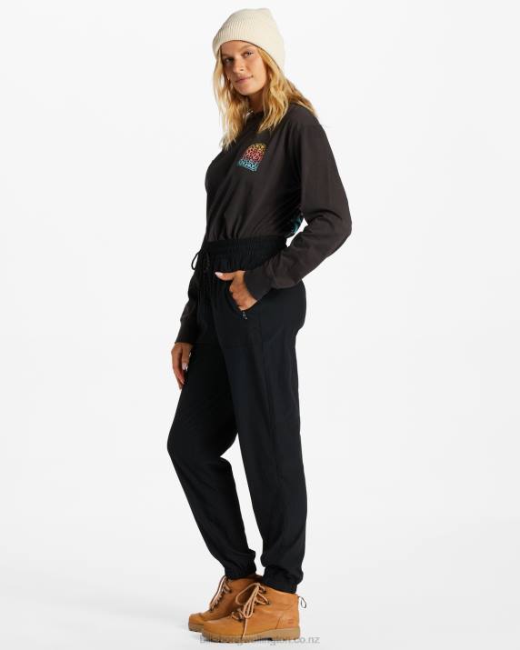 Women Black Billabong A/Div Canyon Jogger Sweatpants 80P82065