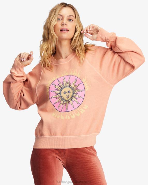 Women Canyon Sunset Billabong Here We Go Graphic Crewneck Sweatshirt 80P82230