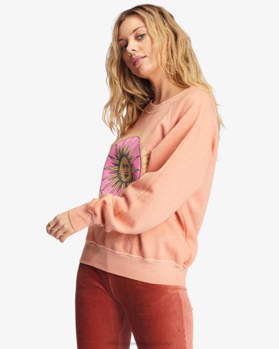 Women Canyon Sunset Billabong Here We Go Graphic Crewneck Sweatshirt 80P82230