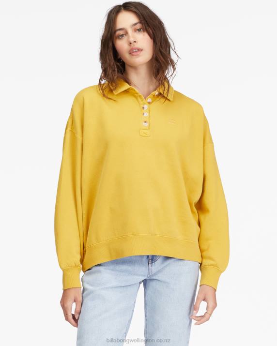 Women Golden Touch Billabong Lost Time Pullover Sweatshirt 80P82259