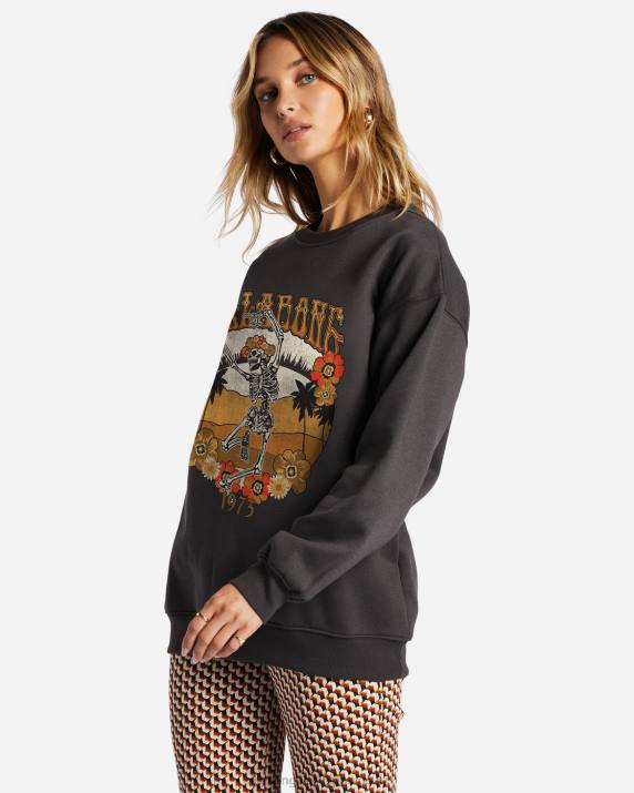 Women Off Black Billabong Energy And Wisdom Sweatshirt 80P82029