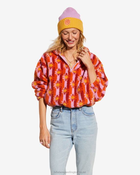 Women Orange KissBillabong x Smiley Cozy Smiles Sweatshirt 80P82186