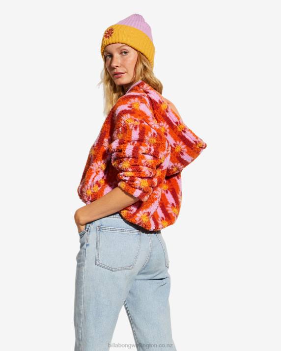 Women Orange KissBillabong x Smiley Cozy Smiles Sweatshirt 80P82186