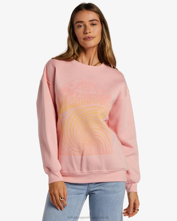 Women Pink Lemonade Billabong Stay Wavy Sweatshirt 80P82086