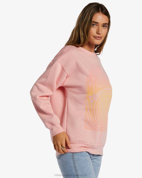 Women Pink Lemonade Billabong Stay Wavy Sweatshirt 80P82086