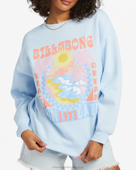 Women Rain Drop Billabong Beach Dreams Sweatshirt 80P81887