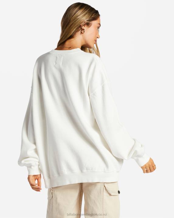 Women Salt Crystal Billabong Ride In Oversized Crewneck Sweatshirt 80P82053