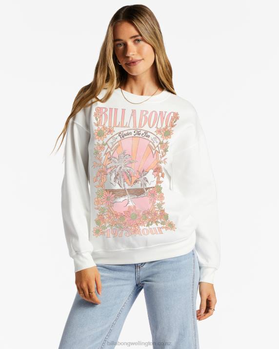 Women Salt Crystal Billabong Ride The Wave Sweatshirt 80P82075