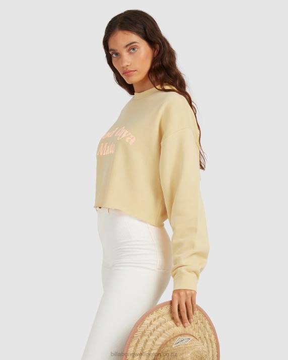 Women Sunburst Billabong Hey Gday Cropped Crewneck Sweatshirt 80P82283
