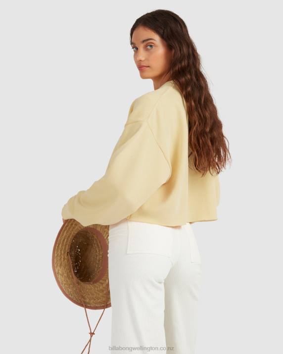 Women Sunburst Billabong Hey Gday Cropped Crewneck Sweatshirt 80P82283