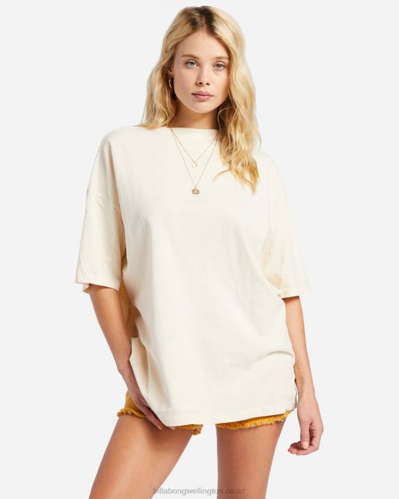 Women Antique White Billabong Essentials True Boy T-Shirt 80P81946