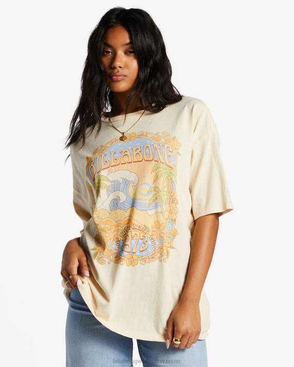 Women Antique White Billabong In The Clouds T-Shirt 80P82038