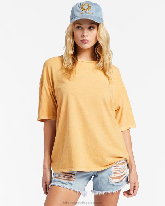 Women Gold Dust Billabong Essentials True Boy T-Shirt 80P82155