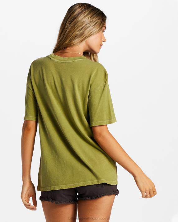 Women Green Eyes Billabong City Of Palms T-Shirt 80P82042