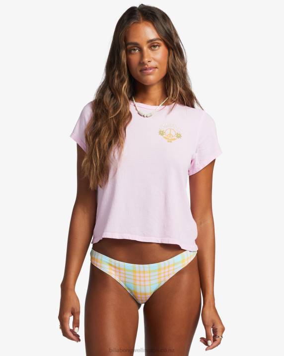 Women Light Pink Trails Billabong Love & Light T-Shirt 80P81917