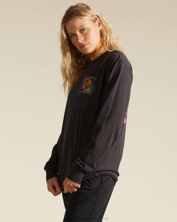 Women Off Black Billabong A/Div Long Sleeve T-Shirt 80P82208