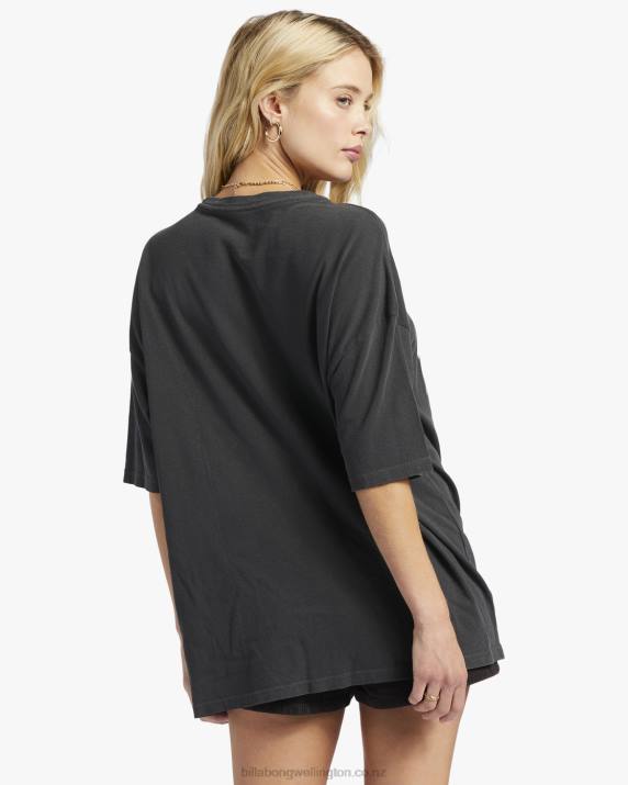 Women Off Black Billabong Midnight Dancer Oversized T-Shirt 80P81832