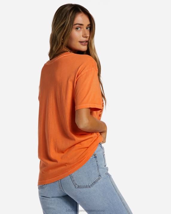 Women Orange Kiss Billabong Moon Child T-Shirt 80P82021