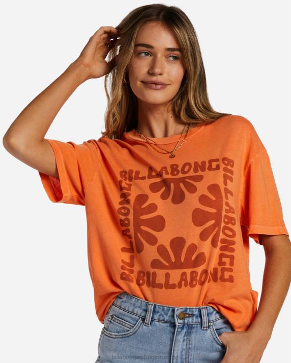 Women Orange Kiss Billabong Moon Child T-Shirt 80P82021