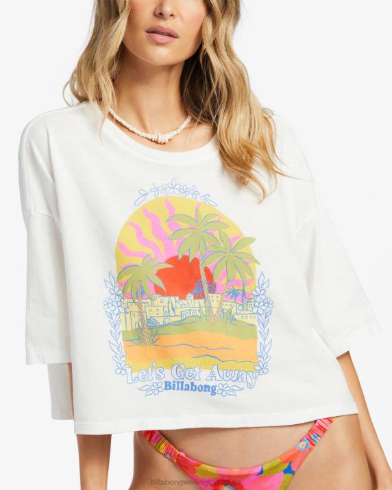 Women Salt Crystal Billabong TRUE Cropped T-Shirt 80P81883