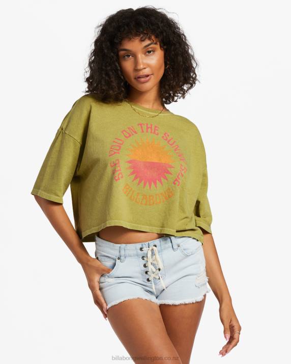 Women Seaweed Billabong TRUE Cropped T-Shirt 80P81886