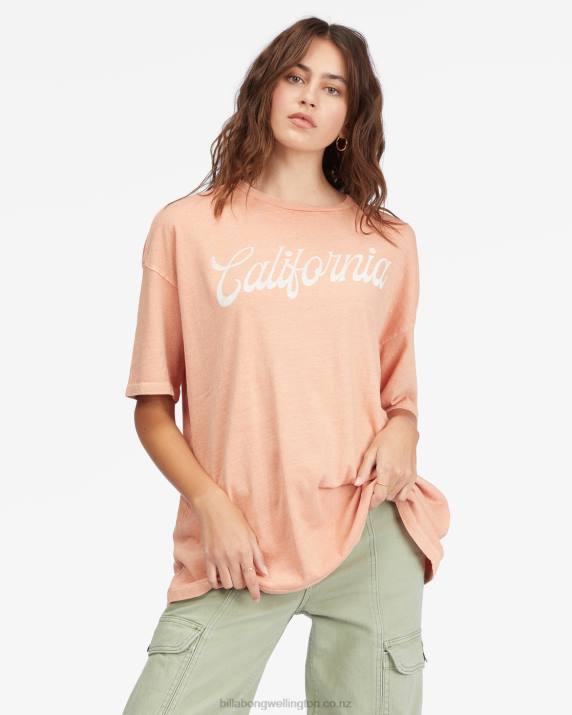 Women Stone Rose Billabong Land Of Milk And Honey Boyfriend T-Shirt 80P82271