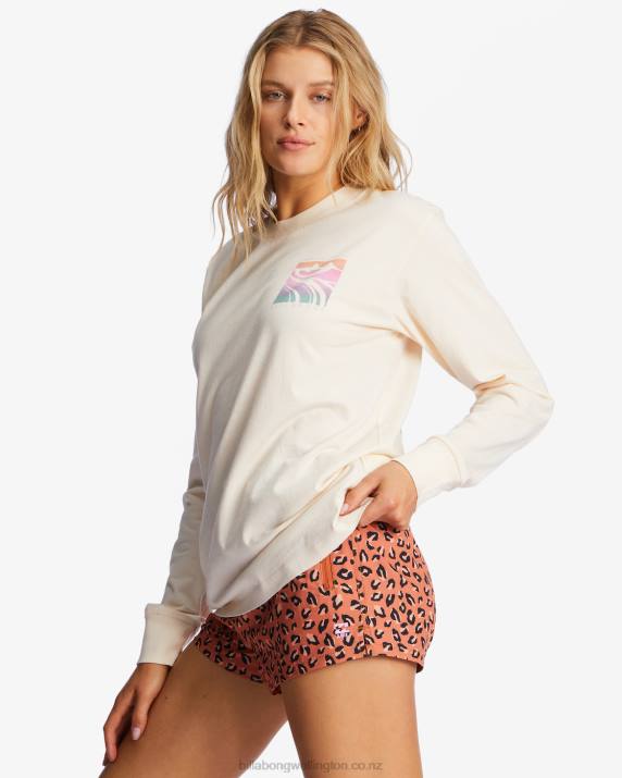 Women White Cap Billabong A/Div Long Sleeve T-Shirt 80P81945