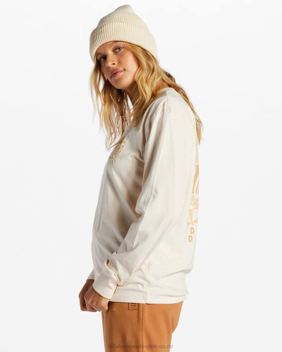 Women White Cap Billabong A/Div Long Sleeve T-Shirt 80P82085