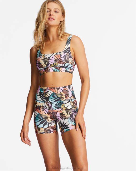 Women Black Multi Billabong A/Div Summit Bra Tank Top 80P81710