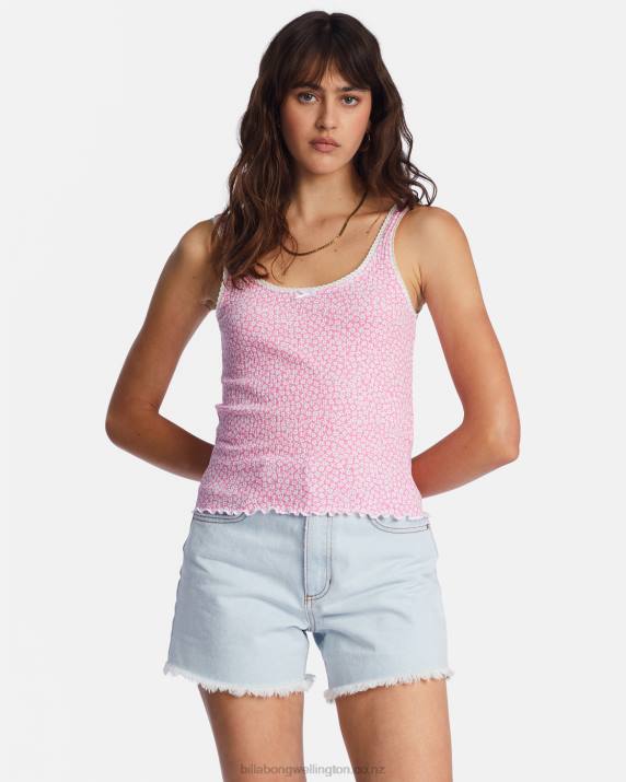 Women Happy Pink Billabong Till Dawn Tank Top 80P82126