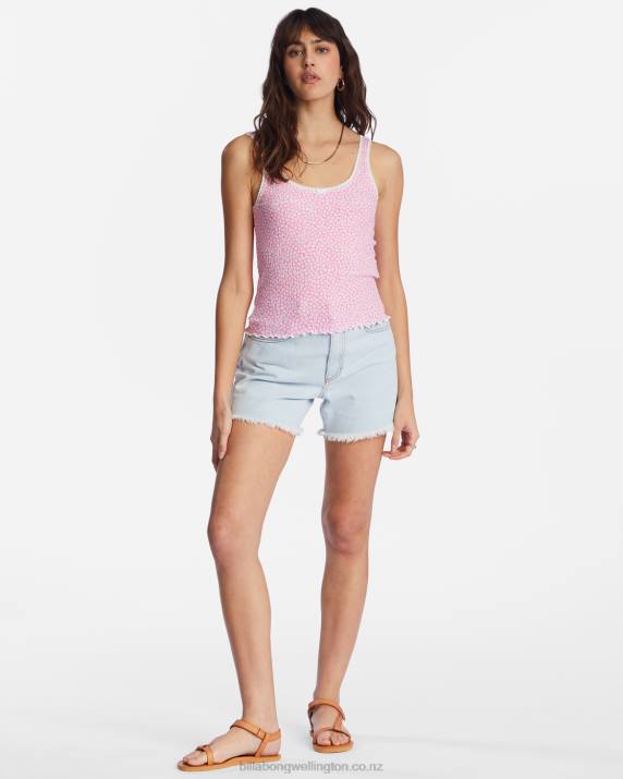 Women Happy Pink Billabong Till Dawn Tank Top 80P82126