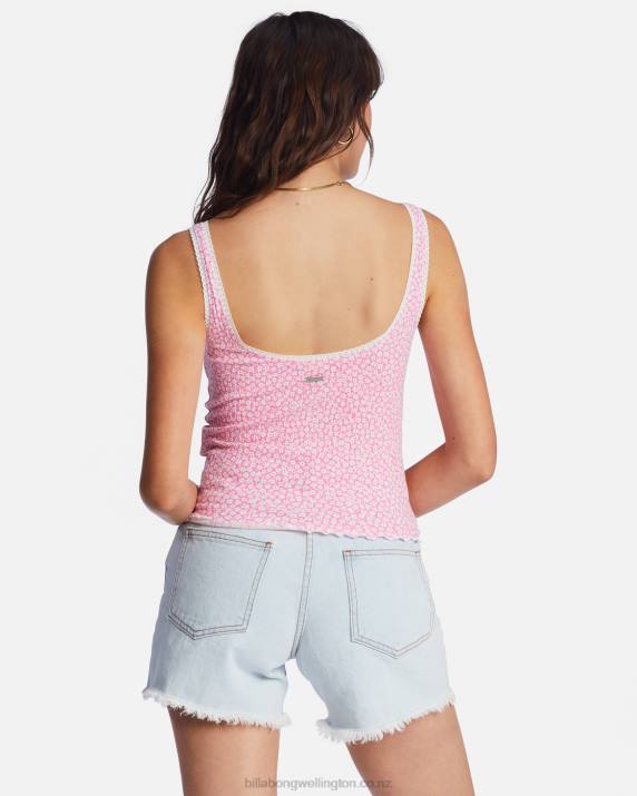 Women Happy Pink Billabong Till Dawn Tank Top 80P82126