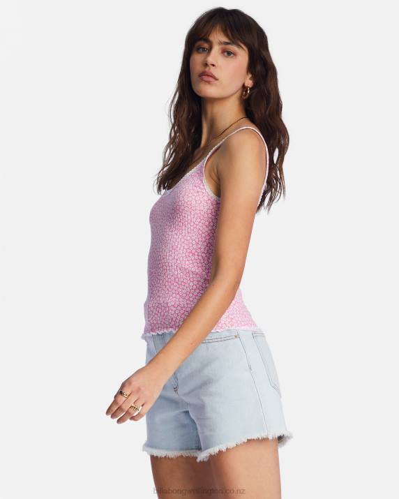 Women Happy Pink Billabong Till Dawn Tank Top 80P82126