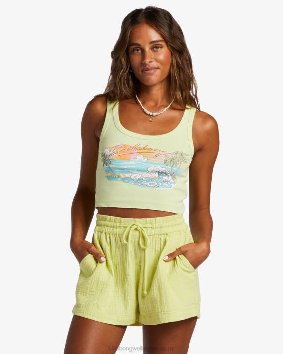Women Light Lime Billabong Just My Vibe Tank Top 80P81911