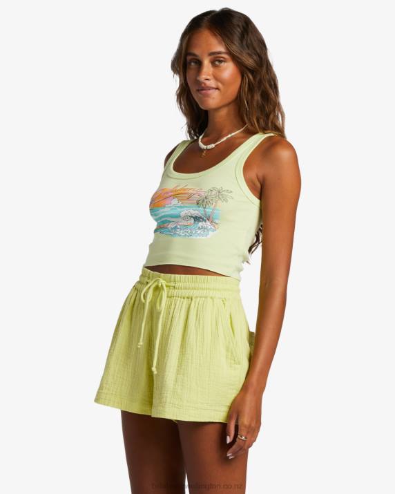 Women Light Lime Billabong Just My Vibe Tank Top 80P81911