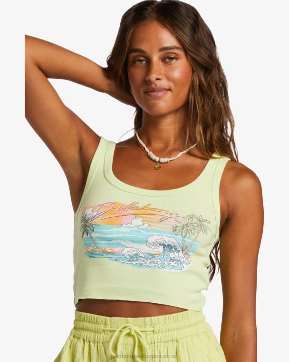 Women Light Lime Billabong Just My Vibe Tank Top 80P81911