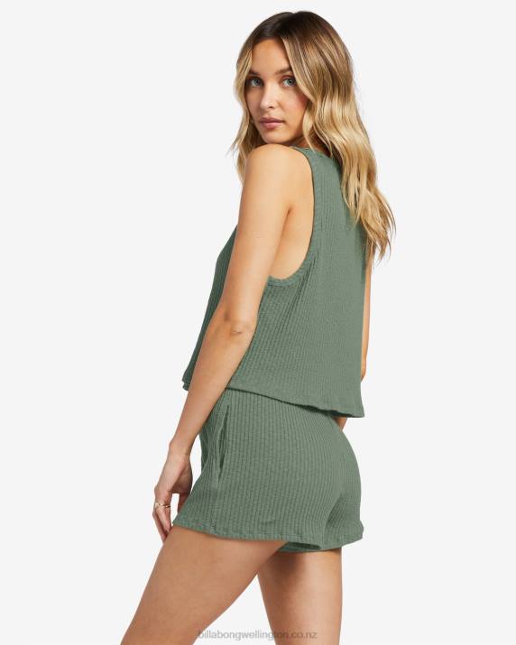 Women Luv Army Billabong Keep Going Tank Top 80P81914
