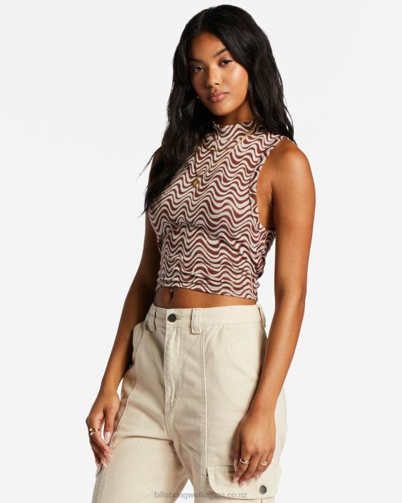 Women Mocha Billabong Wavey Babe Knitted Tank Top 80P82052