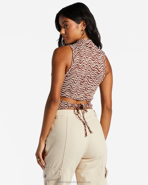 Women Mocha Billabong Wavey Babe Knitted Tank Top 80P82052