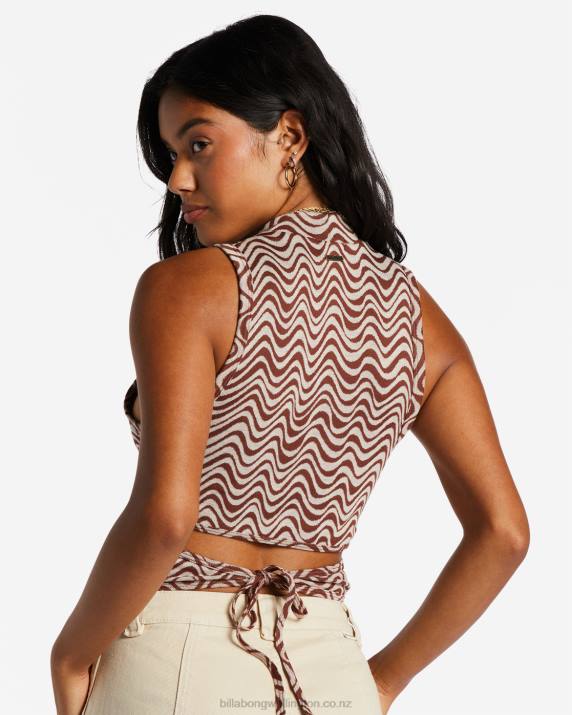 Women Mocha Billabong Wavey Babe Knitted Tank Top 80P82052